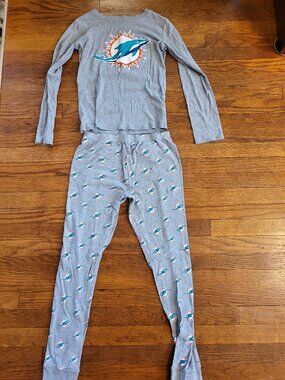 Miami Dolphins Youth Boys Pajamas Large 14-16 Team NFL Official Sleepwear A1